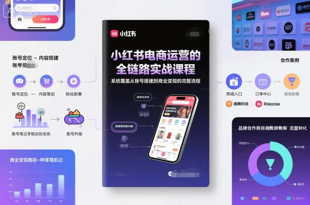 小红书电商运营的全链路实战课程，系统覆盖从账号搭建到商业变现的完整流程-副业吧
