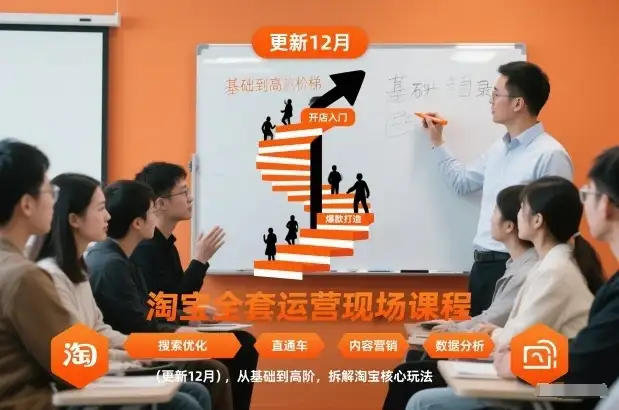 【精】淘宝全套运营现场课程（更新12月），从基础到高阶，拆解淘宝核心玩法-副业吧
