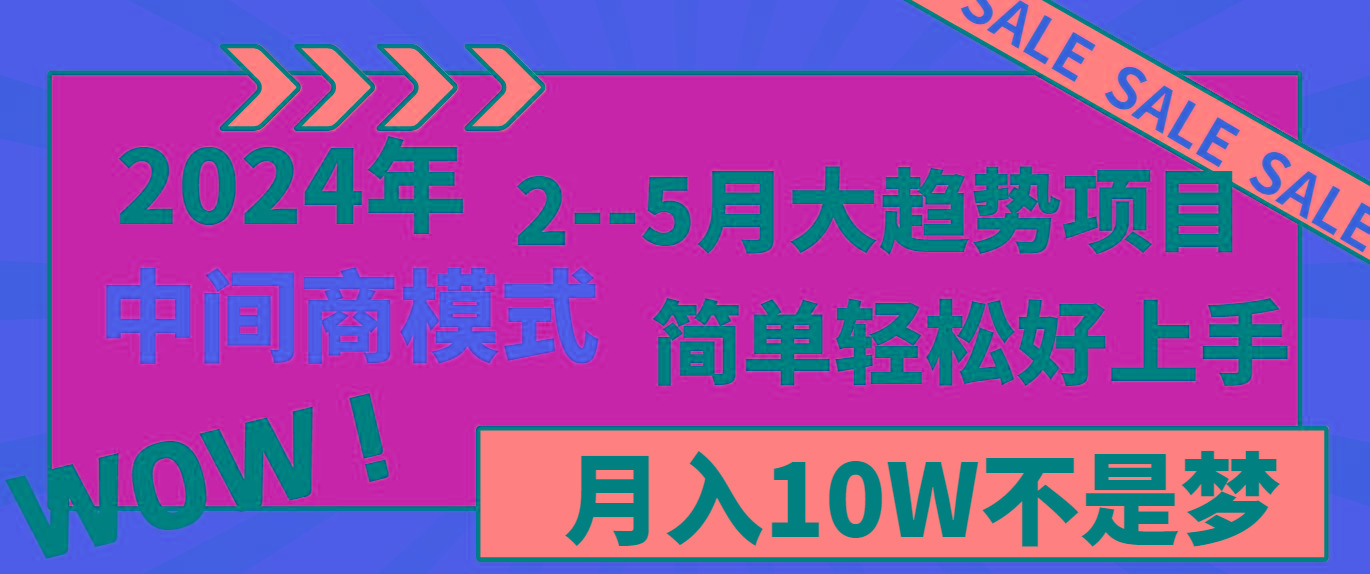 2024年2-5月大趋势项目，利用中间商模式，简单轻松好上手，月入10W不是梦-云创网