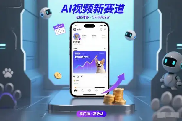 AI视频新赛道，宠物播客仅注册5天涨粉2W，收益非常可观-副业吧