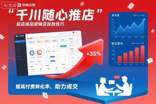 【精】千川随心推起店底层逻辑及投放技巧，提高付费转化率，助力成交-优优云创
