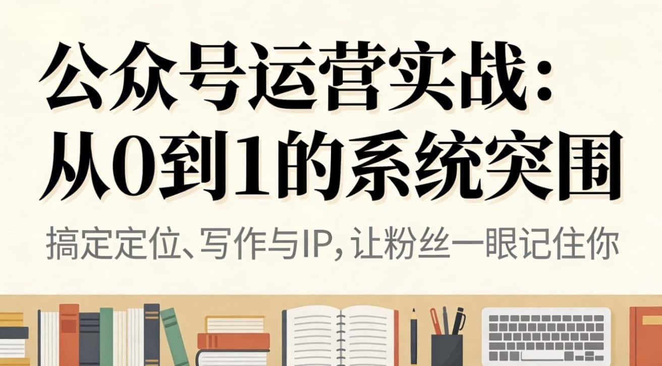 公众号运营实战:从0到1的系统突围 公众号运营实战:从0到1的系统突围