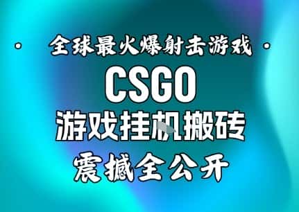 【年底大揭秘】基于全球最火爆的射击CSGO游戏挂G搬砖，日入5张+，震撼公开-副业吧