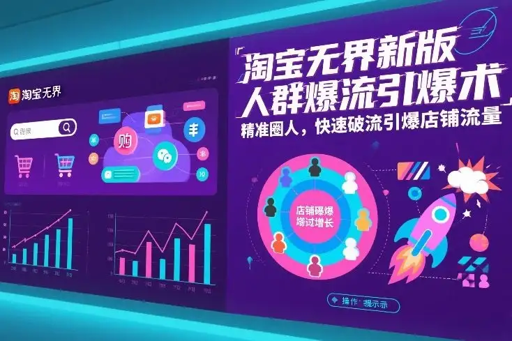 【精】淘宝无界新版人群爆流引爆术，精准圈人，快速破流引爆店铺流量-副业吧