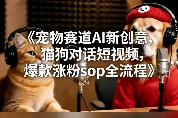 宠物赛道AI新创意，猫狗对话短视频，爆款涨粉sop全流程-副业吧