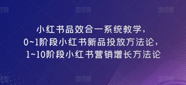 小红书品效合一系统教学，​0~1阶段小红书新品投放方法论，​1~10阶段小红书营销增长方法论-云创网