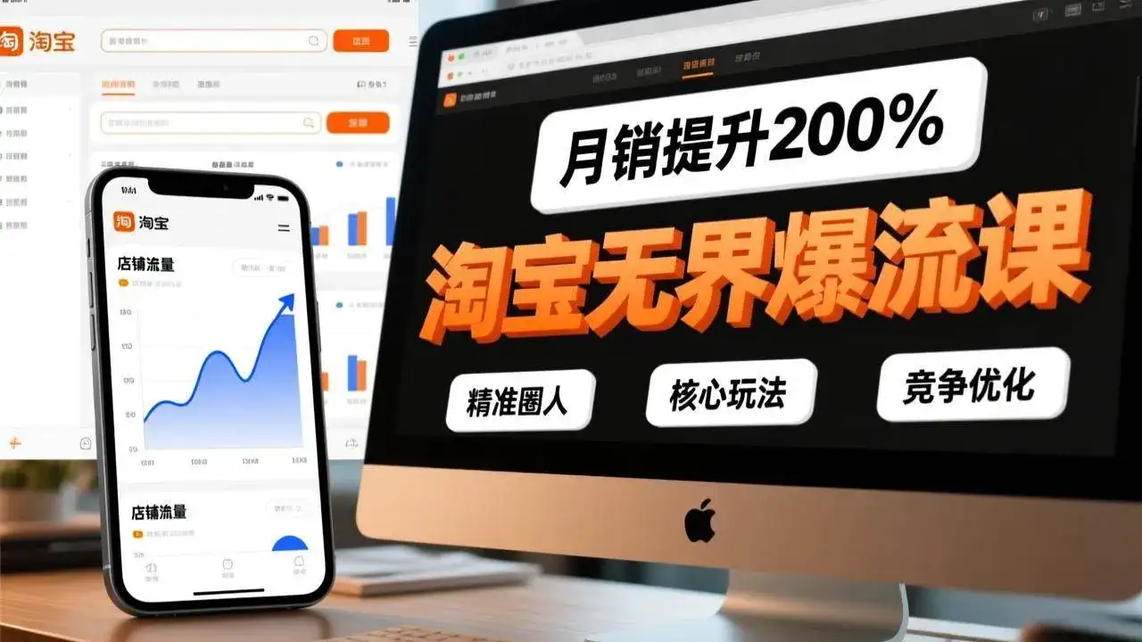 (17132期)淘宝无界爆流课,精准圈人、核心玩法、竞争优化,快速引爆店铺流量,月销提升200%-副业吧