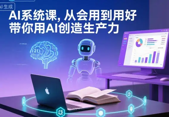 【精】AI系统课,从会用到用好,带你用AI创造生产力-副业吧