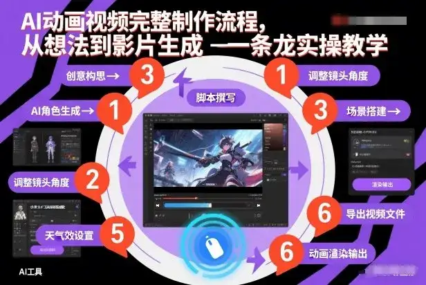 AI动画视频完整制作流程，从想法到影片生成一条龙实操教学-副业吧