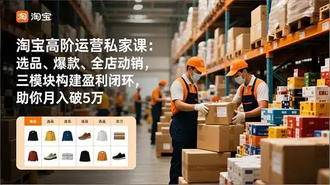 （16934期）淘宝高阶运营私家课：选品、爆款、全店动销，三模块构建盈利闭环，助你月入破5万（更新12月）-副业吧