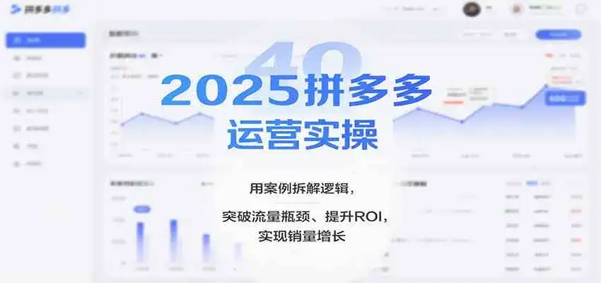 2025拼多多运营实操，用案例拆解逻辑，突破流量瓶颈、提升ROI，实现销量增长（更新）-副业吧
