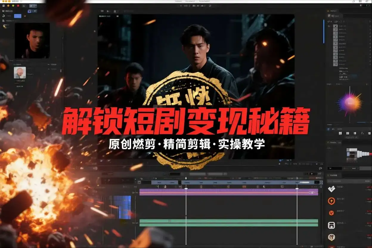 短剧拉新之原创燃剪精简剪辑实操课，解锁短剧变现秘籍-优优云创