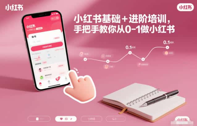 小红书基础+进阶培训，手把手教你从0-1做小红书-副业吧