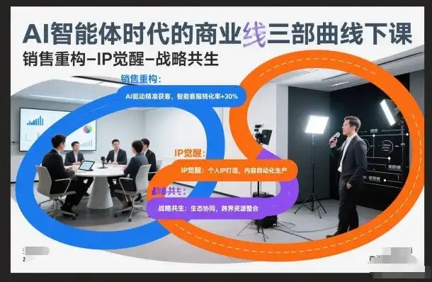 AI智能体时代的商业三部曲线下课，销售重构-IP觉醒-战略共生-副业吧