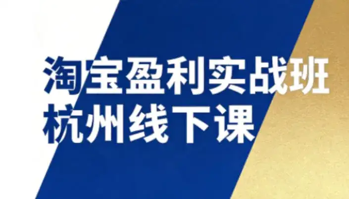 淘宝盈利实战班杭州线下课12月26-28日(音频+字幕),帮你掌握SOP流程+12门核心技术-副业吧