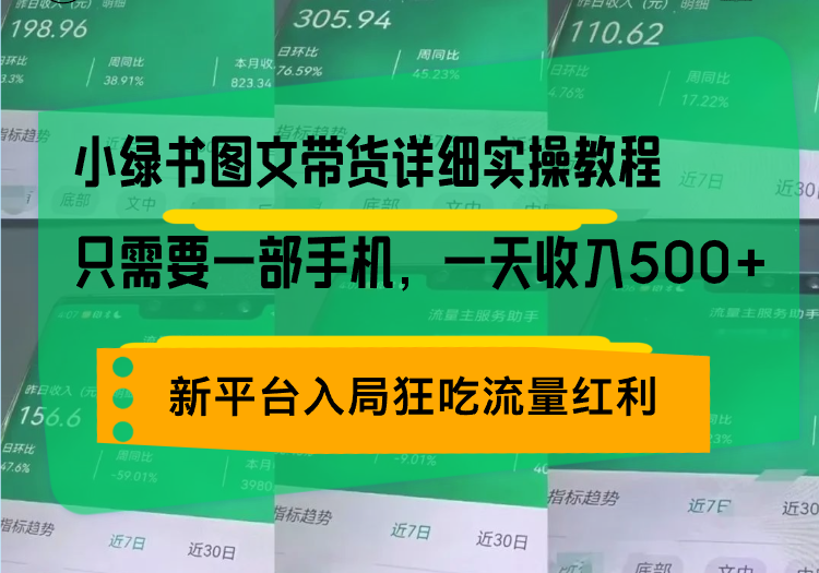 小绿书图文带货详细实操教程，只需要一部手机，一天收入500+，轻松变现-云创网