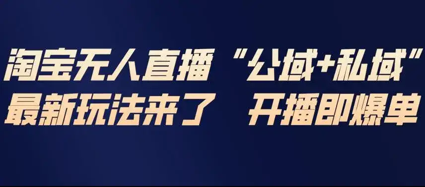 淘宝无人直播完整教程,公试+私域,最新玩法来了,开播即爆单 淘宝无人直播完整教程,公试+私域,最新玩法来了,开播即爆单