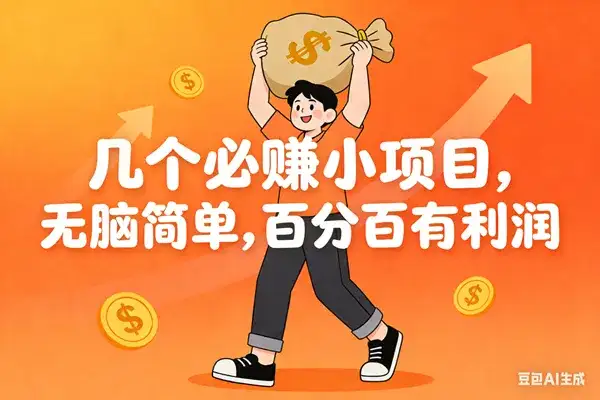 (16918期)几个必赚小项目,无脑简单,百分百有利润,副业首选,日入200+-副业吧