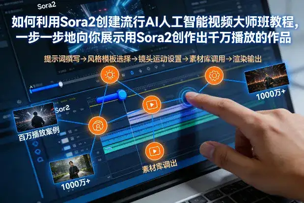 如何利用Sora2创建流行AI人工智能视频大师班,一步一步地向你展示用Sora2创作出千万播放的作品-副业吧