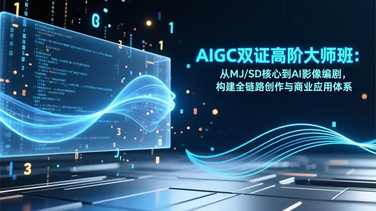 【精】AIGC双证高阶大师班：从MJ/SD核心到AI影像编剧，构建全链路创作与商业应用体系-副业吧