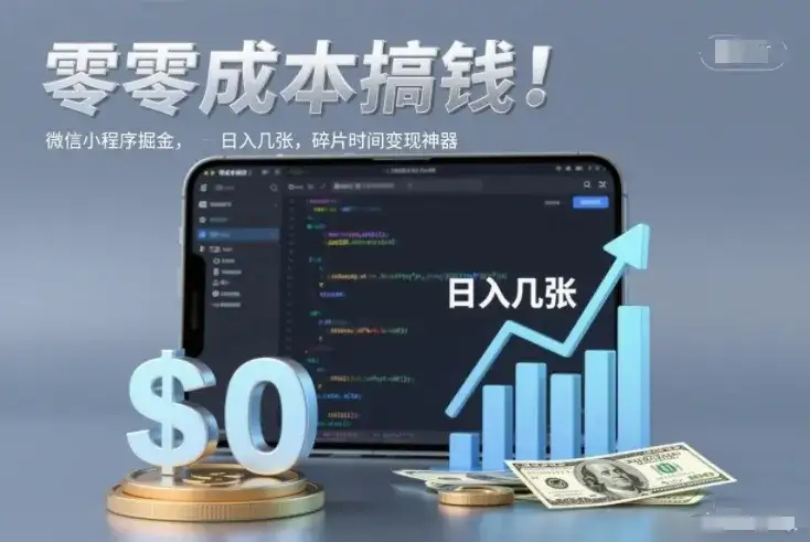 零成本搞钱，微信小程序掘金，简单易操作，日入几张，碎片时间变现神器【揭秘】-副业吧