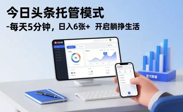 今日头条托管模式,每天5分钟,日入6张+,开启躺挣生活【揭秘】-副业吧