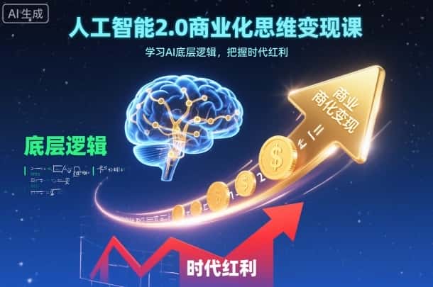 人工智能2.0商业化思维变现课，学习AI底层逻辑，把握时代红利-优优云创