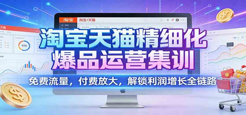 淘宝天猫精细化爆品运营集训：免费流量，付费放大，解锁利润增长全链路-副业吧