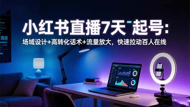 （16537期）小红书直播7天起号：场域设计+高转化话术+流量放大，快速拉动百人在线-副业吧