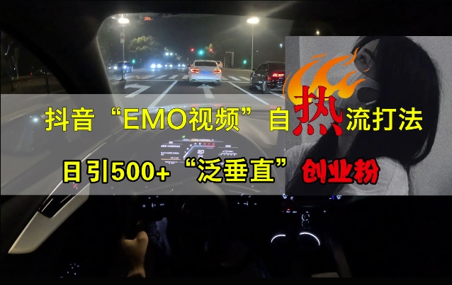 抖音EMO视频自热打法，日引500+“泛垂直”创业粉-云创网