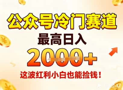 公众号冷门赛道，最高日入1k+，这波红利小白也能捡钱！-副业吧