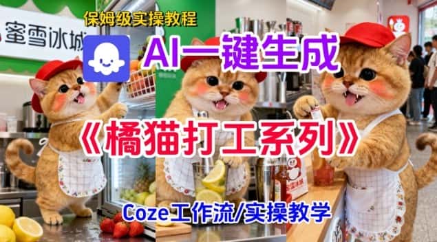 Coze扣子工作流一键生成胖橘猫打工短视频，保姆级实操搭建教学-副业吧