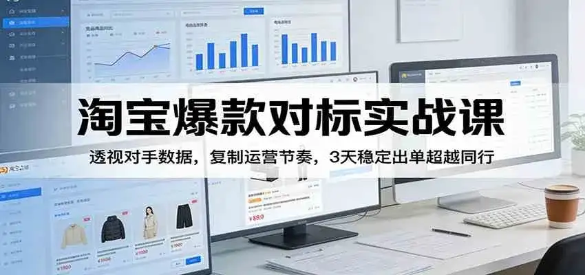 淘宝爆款对标实战课:透视对手数据,复制运营节奏,3天稳定出单超越同行-副业吧
