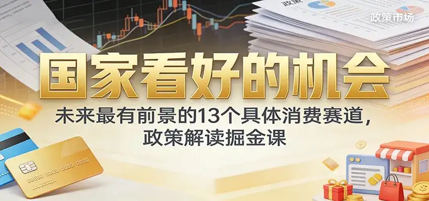 公众号付费文章:国家看好的机会,未来最有前景的13个具体消费赛道,政策解读掘金课-副业吧
