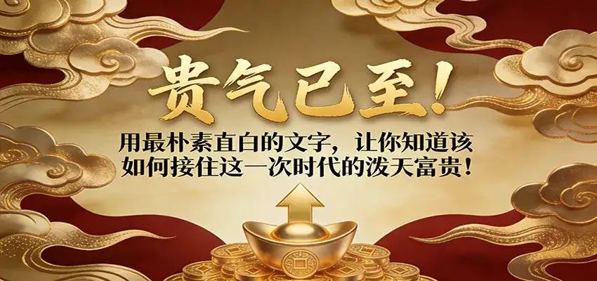 付费文章:贵气已至!用最朴素直白的文字,让你知道该如何接住这一次时代的泼天富贵!-副业吧