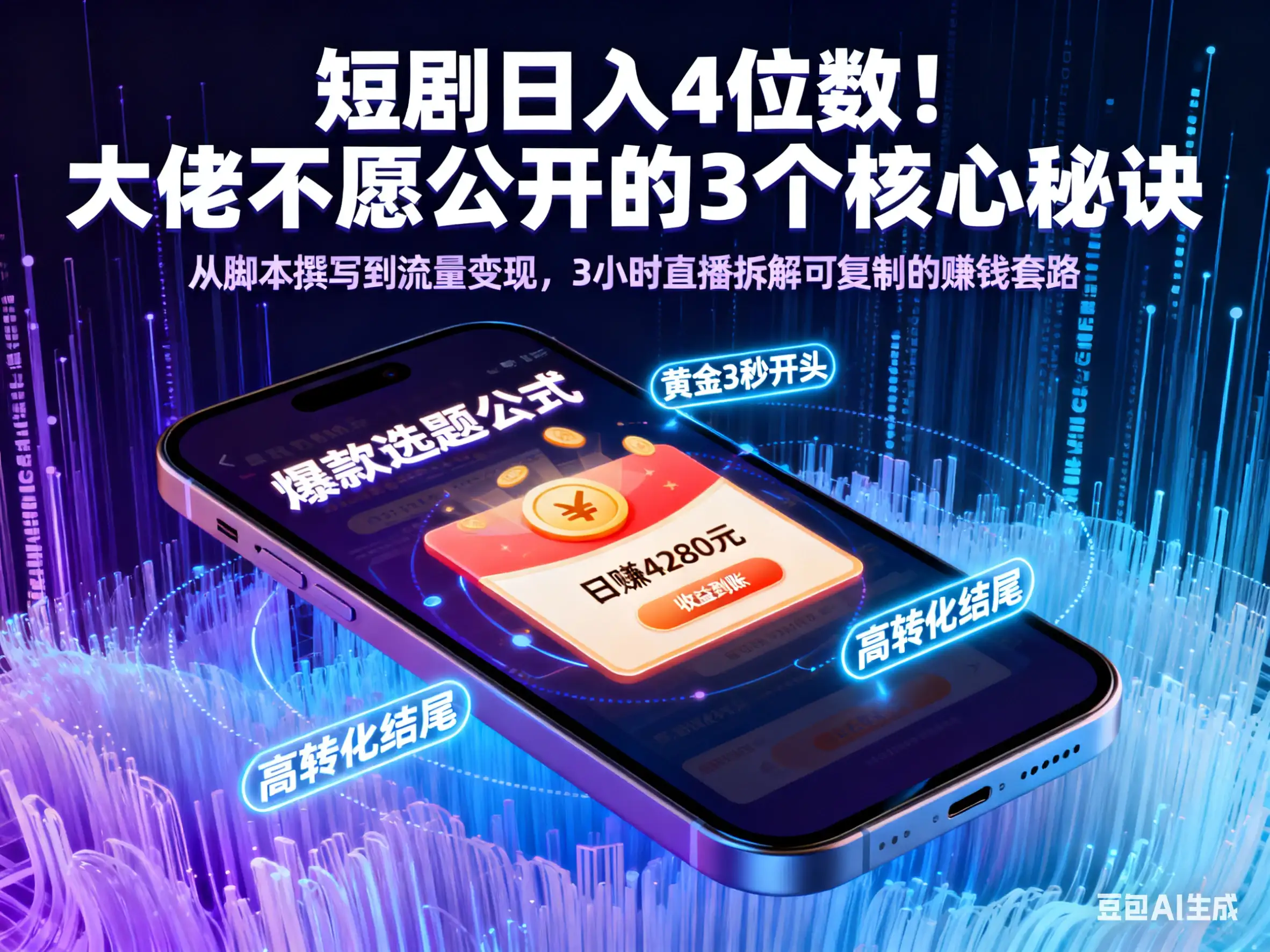 短剧 爆单大佬分享日入4位数经验和实操-优优云创