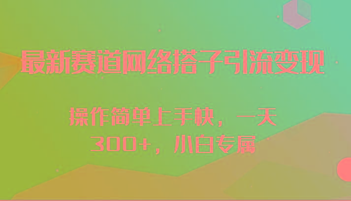 最新赛道网络搭子引流变现!!操作简单上手快，一天300+，小白专属-云创网