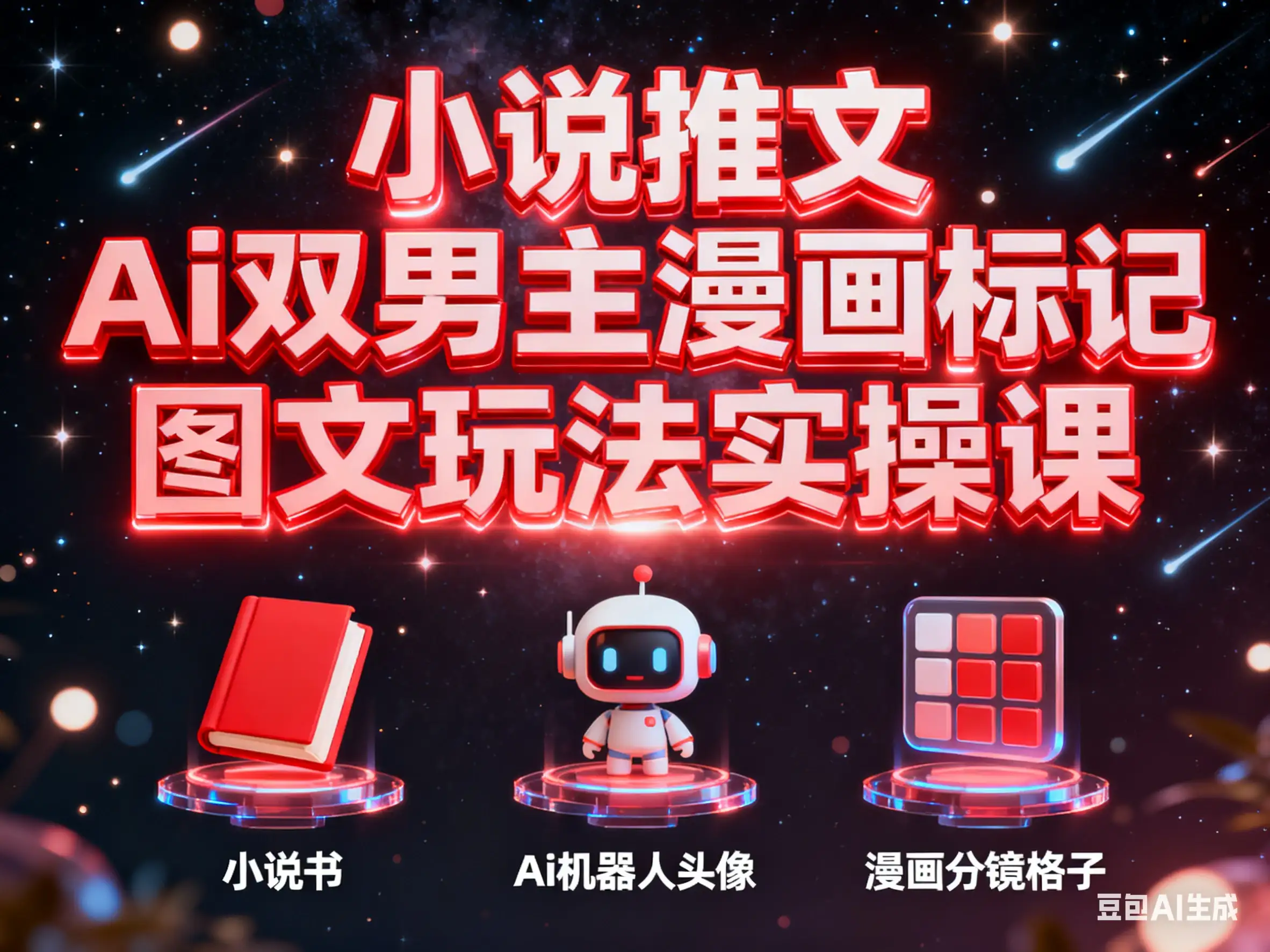 小说推文 Ai双男主漫画标记图文玩法实操课-优优云创