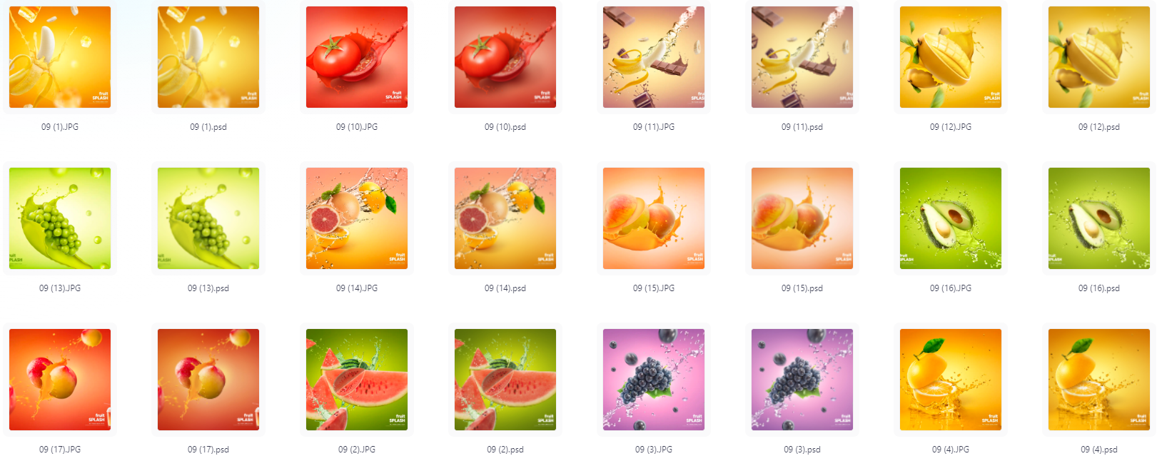 餐饮水果PS模版设计素材17款-云创网
