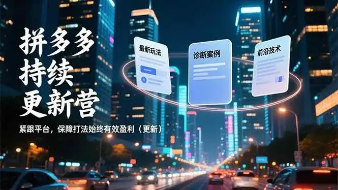 (16987期)拼多多持续更新营,最新玩法、诊断案例、前沿技术,紧跟平台,保障打法始终有效盈利(更新)-副业吧