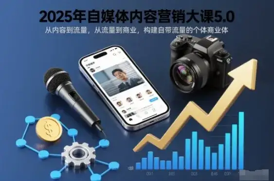 2025年自媒体内容营销大课5.0，从内容到流量，从流量到商业，构建自带流量的个体商业体-优优云创