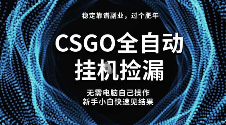 【稳定副业】全球最热门游戏CSGO全自动捡漏，最新玩法，新手小白日入5张+【揭秘】-副业吧