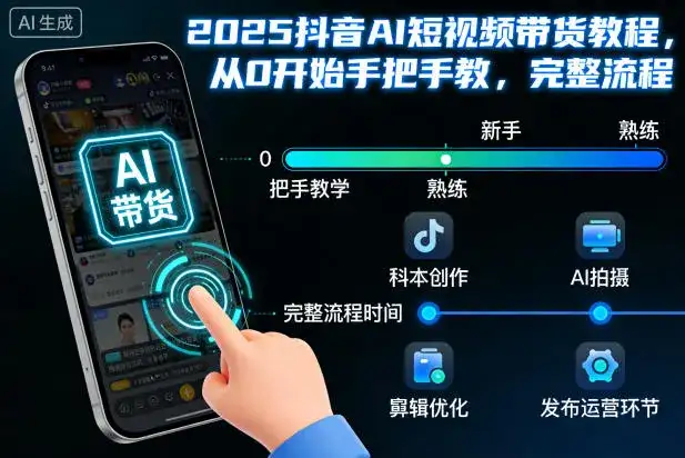 2025抖音AI短视频带货教程,从0开始手把手教,完整流程-优优云创