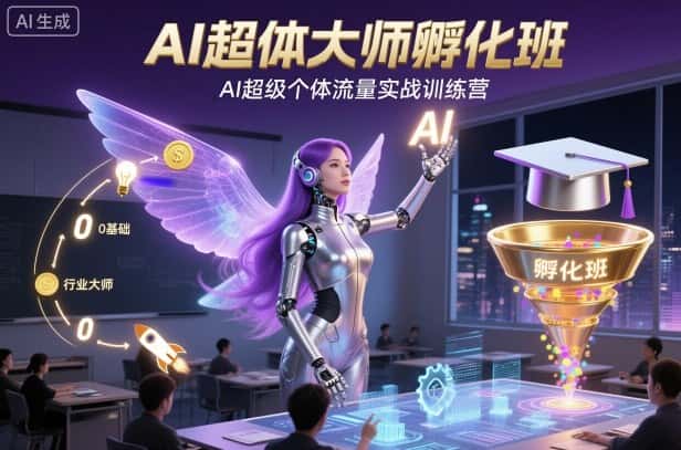 AI超体大师孵化班，AI超级个体流量实战训练营-副业吧