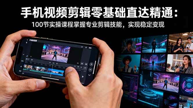 （16466期）手机视频剪辑零基础直达精通：100节实操课程掌握专业剪辑技能，实现稳…-优优云创