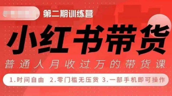小Red书带货42天训练营 2.0版，宝妈+自由职+上班族+大学生，提高副业收入的大红利项目-云创网