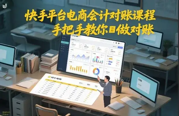 快手平台电商会计对账课程，手把手教你做对账-副业吧