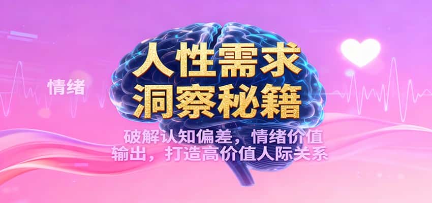 人性需求洞察秘籍，破解认知偏差，情绪价值输出，打造高价值人际关系-副业吧