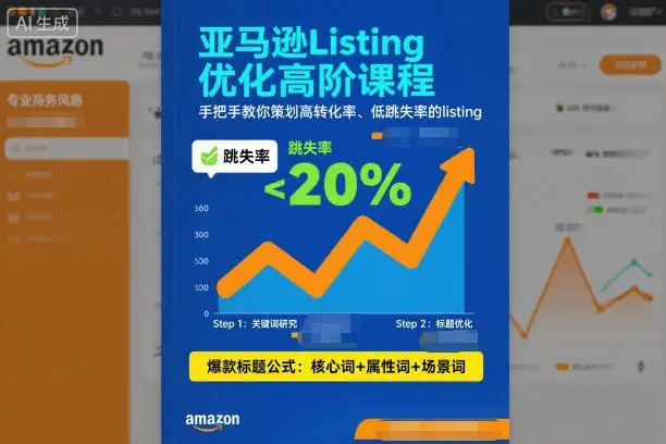 【精】亚马逊Listing优化高阶课程，手把手教你策划高转化率、低跳失率的listing-优优云创