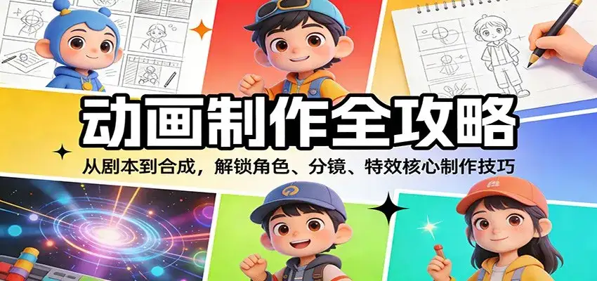 动画制作全攻略：从剧本到合成，解锁角色、分镜、特效核心制作技巧-副业吧